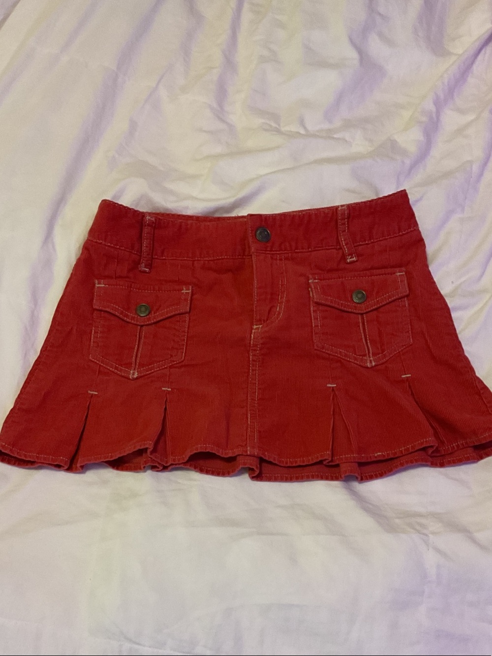 Aeropostale Hot Pink Corduroy Pleated Skirt